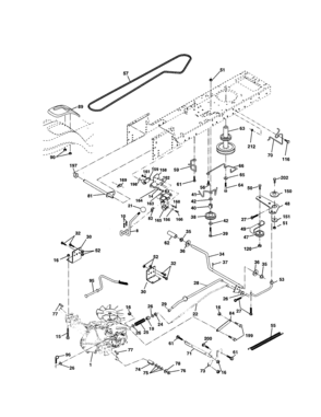 Ground Drive Diagram and Parts List for 917250470  Craftsman Lawn Tractor