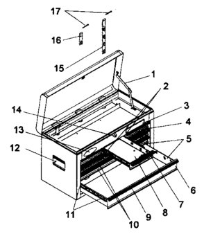 Cabinet Parts Diagram and Parts List for 706592940  Craftsman Tool Stand & Cart