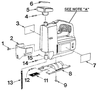 Unit Parts Diagram and Parts List for 9-17208  Craftsman Scroll Saw