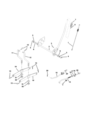 Mower Lift Diagram and Parts List for 917277220  Craftsman Lawn Tractor