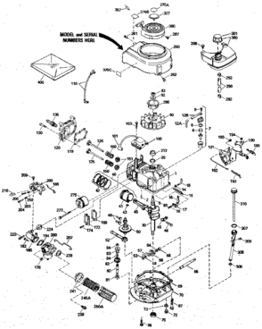 Replacement Parts Diagram and Parts List for 143404042  Craftsman Engine