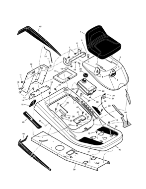 Chassis And Hood Diagram and Parts List for 536270300  Craftsman Engine