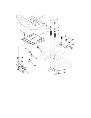 Seat Assembly Diagram and Parts List for 917273646  Craftsman Lawn Tractor