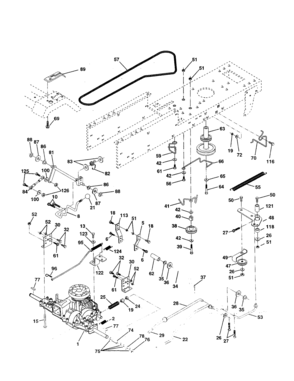 Drive Diagram and Parts List for 917259920  Craftsman Lawn Tractor
