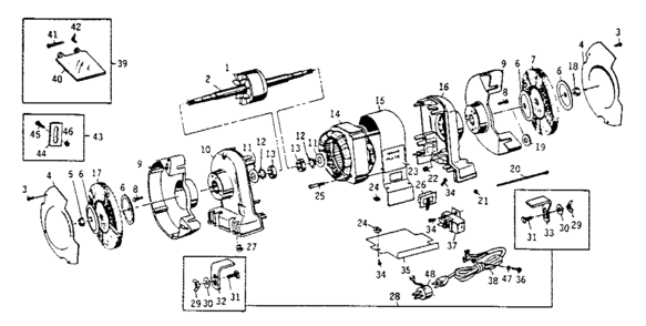 Unit Parts Diagram and Parts List for 397195891  Craftsman Grinder