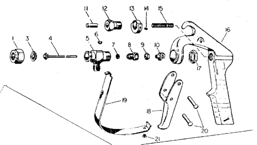 Trigger Main Stem Assembly Diagram and Parts List for 471447120  Craftsman Pressure Washer