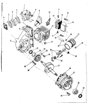 Part Location Diagram of 643A7 Craftsman Crankcase