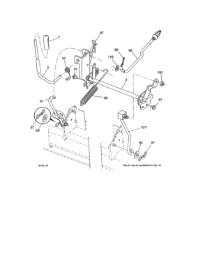 Lift Assembly Diagram and Parts List for 917986332  Craftsman Lawn Tractor