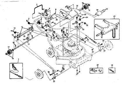Drive Assembly Diagram and Parts List for 131978110  Craftsman Lawn Mower
