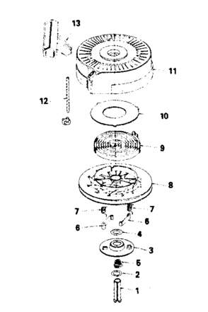 Rewind Starter Diagram and Parts List for 143384102  Craftsman Engine