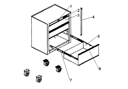 Tool Chest Diagram and Parts List for 706333940  Craftsman Tool Stand & Cart