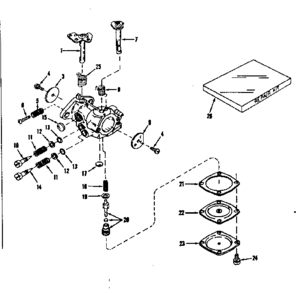 Carburetor No. 29780 Diagram and Parts List for 143501251  Craftsman Engine