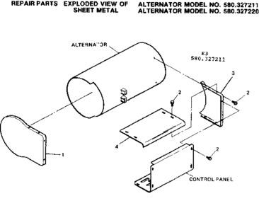 Sheet Metal Diagram and Parts List for 580327211  Craftsman Engine