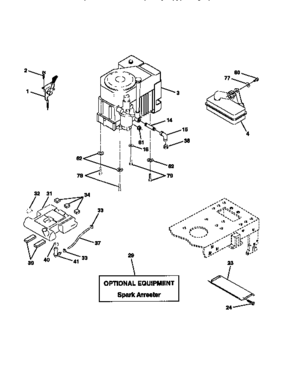 Engine Diagram and Parts List for 917256590  Craftsman Lawn Tractor