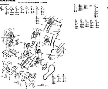 Replacement Parts Diagram and Parts List for 917299441  Craftsman Tiller