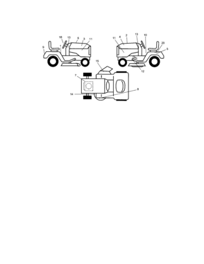 Decals Diagram and Parts List for 917273170  Craftsman Lawn Tractor