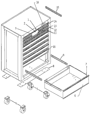 Part Location Diagram of A8594 Generac Pan, Slide