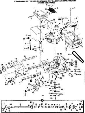 Mower Deck Diagram and Parts List for 536979100  Craftsman Lawn Mower