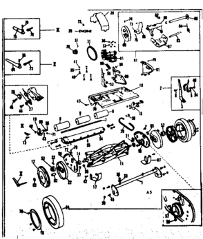 Base Assembly Diagram and Parts List for 53681891  Craftsman Lawn Mower