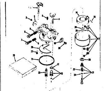 Carburetor Diagram and Parts List for 143135052  Craftsman Engine