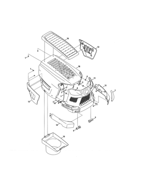 Hood/side Covers Diagram and Parts List for 247270440  Craftsman Lawn Tractor