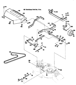 Front Frame Assembly Diagram and Parts List for 987889000  Craftsman Lawn Mower