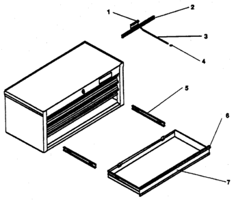 4-drawer Intermediate Chest Diagram and Parts List for 706652260  Craftsman Tool Stand & Cart