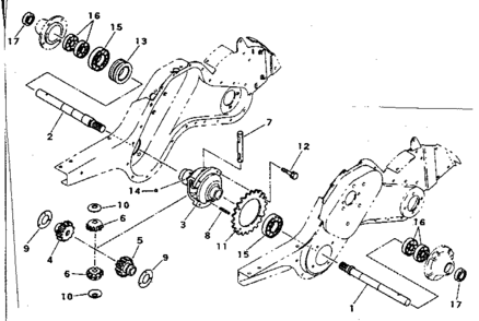 Transmission Geartrain Diagram and Parts List for 636299950  Craftsman Engine