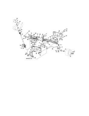 Steering Assembly Diagram and Parts List for 917287230  Craftsman Lawn Tractor