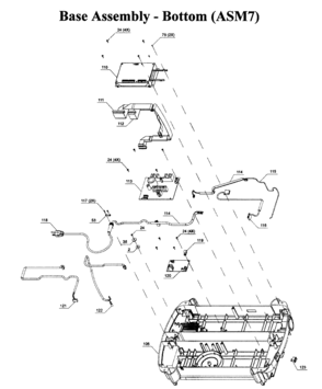 Base Asy Bottom Diagram and Parts List for 183217540  Craftsman Planer Jointer