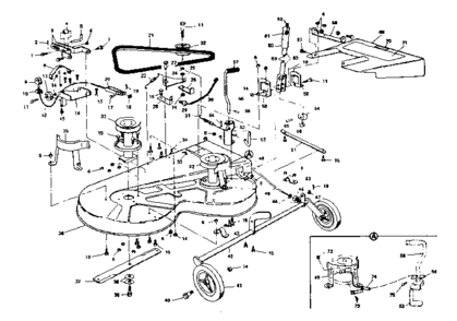 Mower Deck Diagram and Parts List for 536963631  Craftsman Lawn Mower