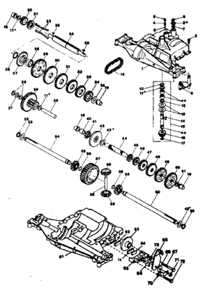 Transaxle Diagram and Parts List for 9174360-7  Craftsman Lawn Tractor
