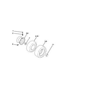 Wheels And Tires Diagram and Parts List for 917253510  Craftsman Lawn Mower
