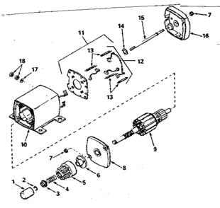 Starter Motor No. 33605 Diagram and Parts List for 143366022  Craftsman Engine