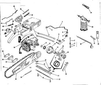 Engine/chain And Guide Bar Diagram and Parts List for 91763205  Craftsman Chainsaw