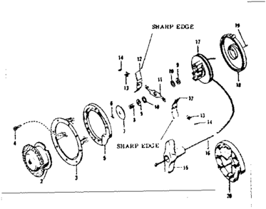 Rewind Starter (model S-2011) Diagram and Parts List for 91760003  Craftsman Chainsaw