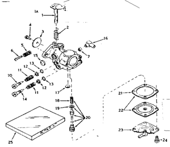 Carburetor Diagram and Parts List for 143187042  Craftsman Engine