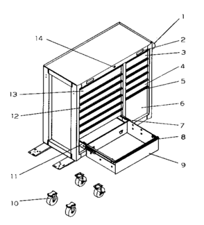 Tool Cart Diagram and Parts List for 706595670  Craftsman Tool Stand & Cart