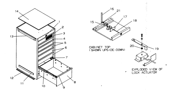 Cabinet Parts Diagram and Parts List for 706593620  Craftsman Tool Stand & Cart