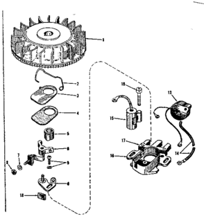 Magneto.(phelon F-3220-h) Diagram and Parts List for 14391250  Craftsman Engine