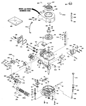 Replacement Parts Diagram and Parts List for 143404202  Craftsman Engine