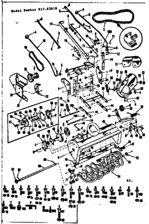 Part Location Diagram of 5861H1 Craftsman Belt guide