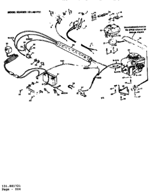 Wire Harness Diagram and Parts List for 131881721  Craftsman Lawn Mower