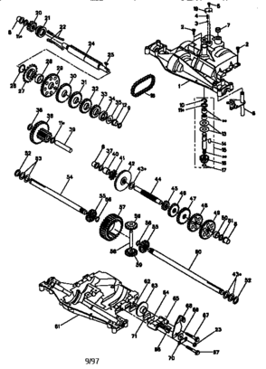 Transaxle D4360-112 Diagram and Parts List for 917D4360-112  Craftsman Lawn Tractor