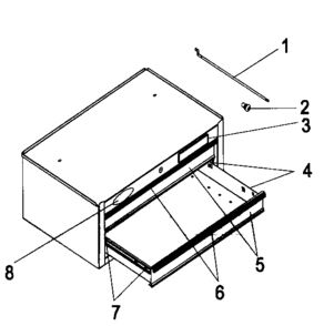 Cabinet Parts Diagram and Parts List for 706957260  Craftsman Tool Stand & Cart