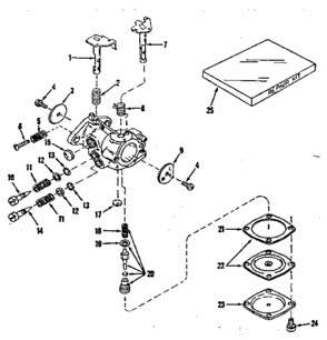 Carburetor Diagram and Parts List for 143133022  Craftsman Engine
