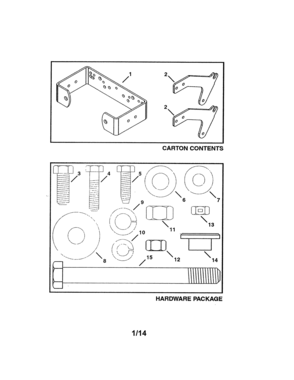 Weight Bracket Kit Diagram and Parts List for 45-04371  Craftsman Lawn Tractor