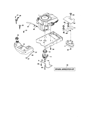 Engine Diagram and Parts List for 917276901  Craftsman Lawn Tractor