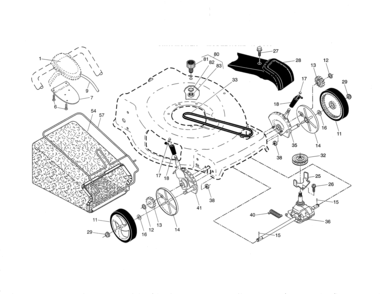 Drive Control/gear Case/wheels Diagram and Parts List for 917370449  Craftsman Lawn Mower