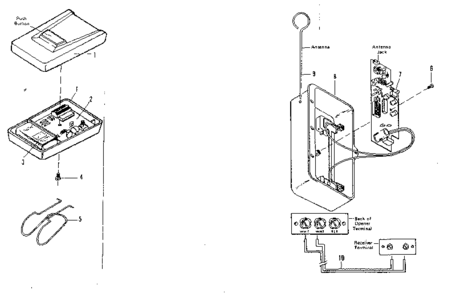 Radio Controls Diagram and Parts List for 139664753  Craftsman Garage Door Opener